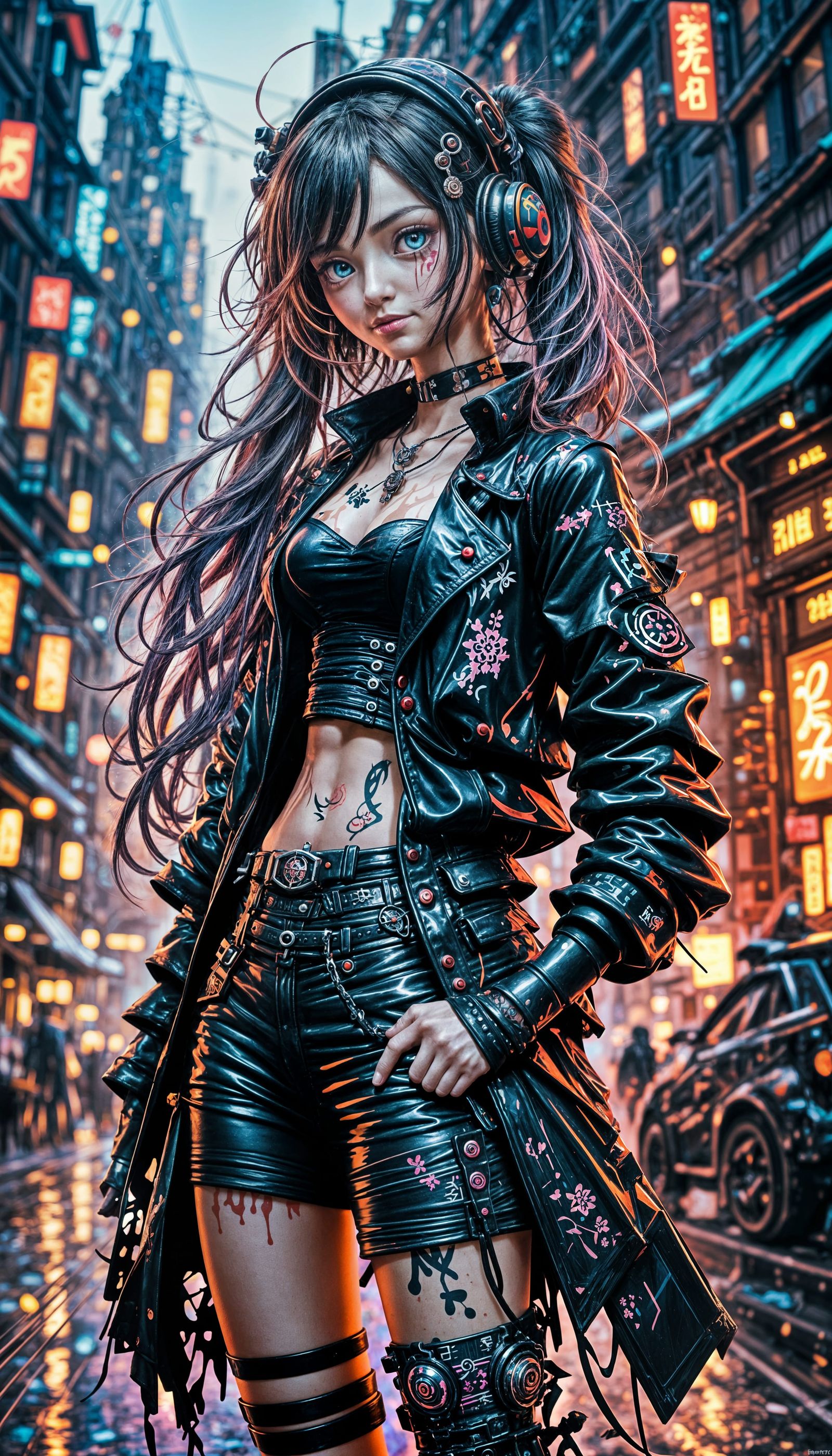 Black Cloth Anime Gamer Girl