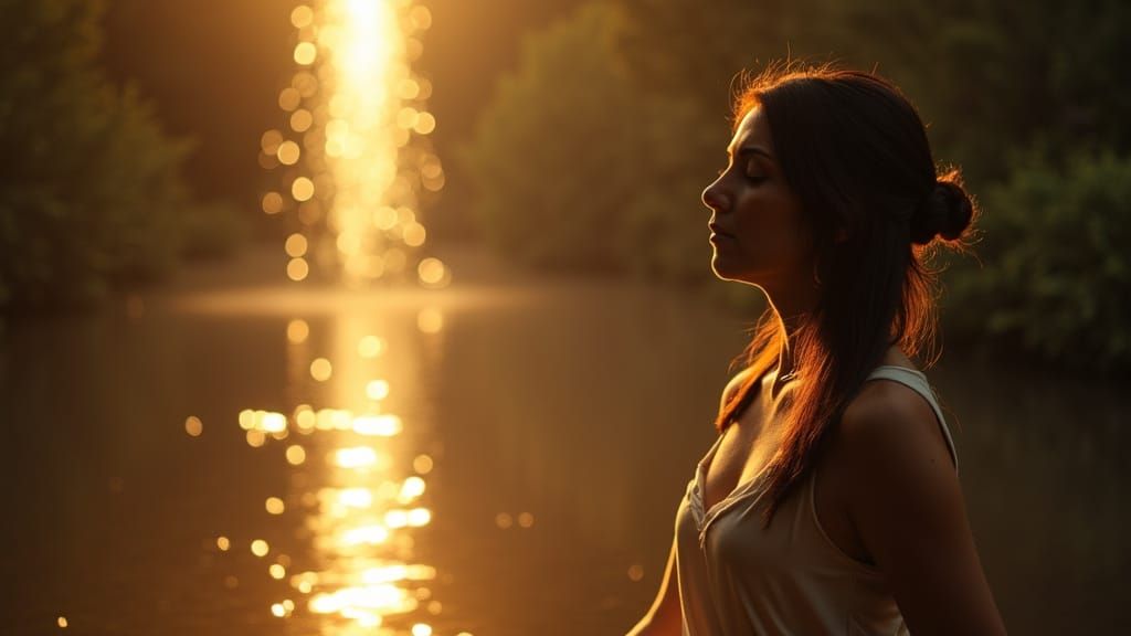 Meditative Woman Bathed in Light