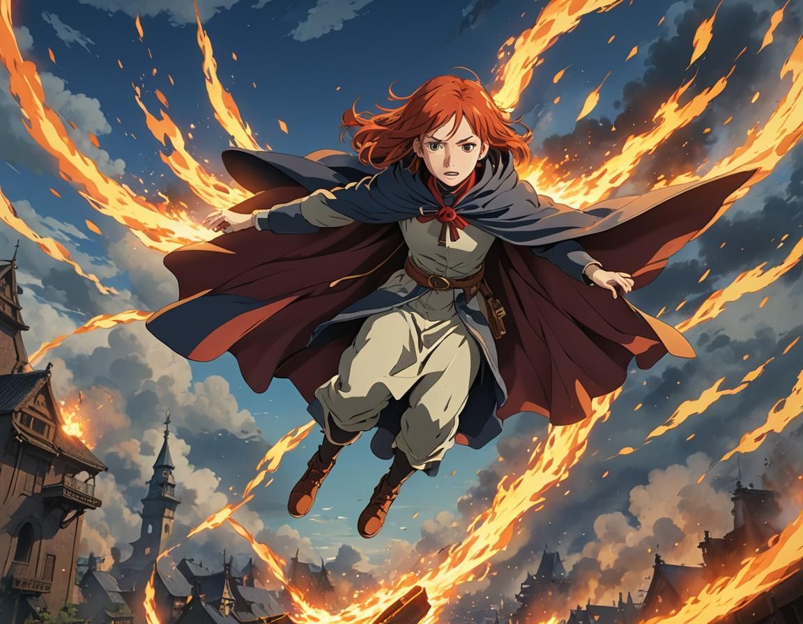 Redhead in Fire Cloak, Anime Key Visual