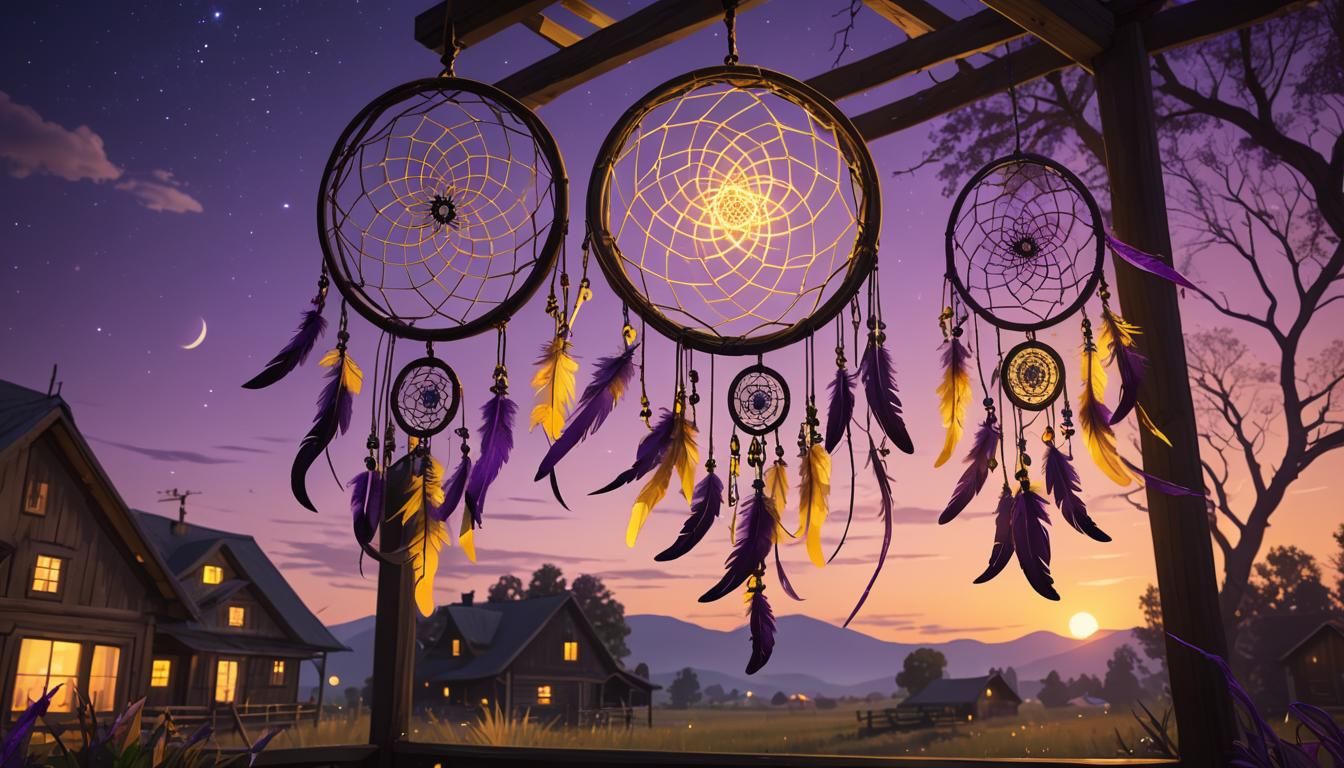 Dreamcatcher UFO Design in Dark Fantasy Fauvist Style