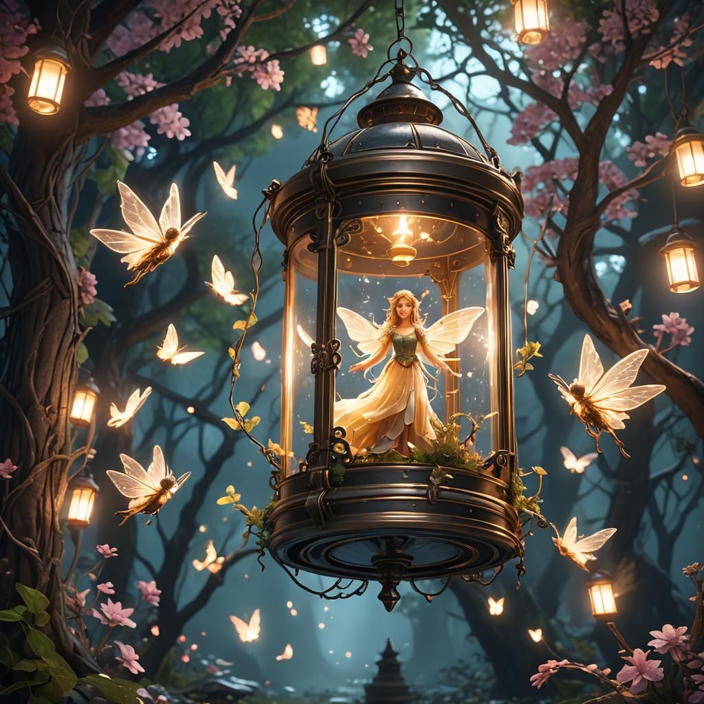 Fairy trapped in a lantern