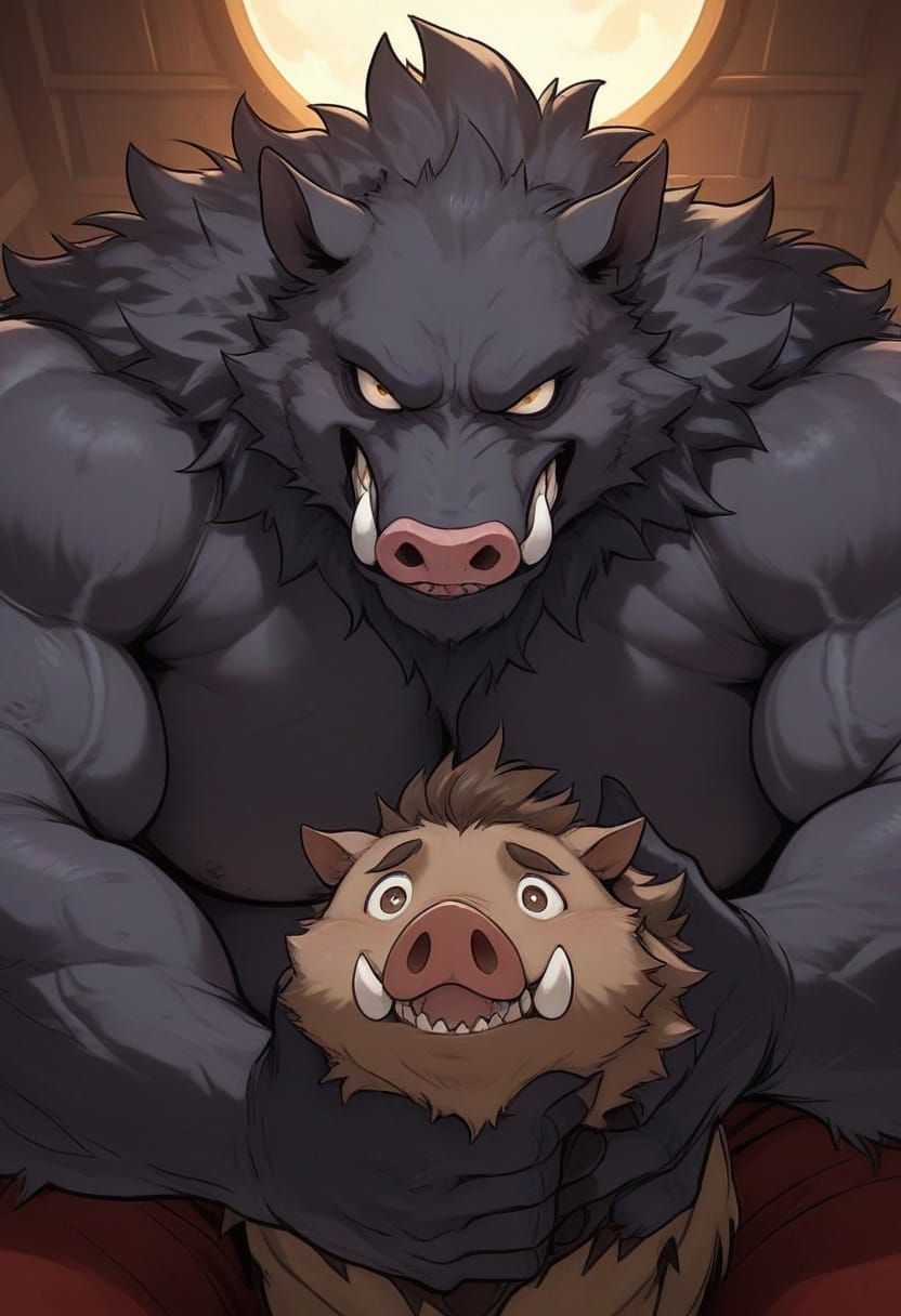 A Sinister Pig-Man Masterpiece: A Hulking Figure in Darkness