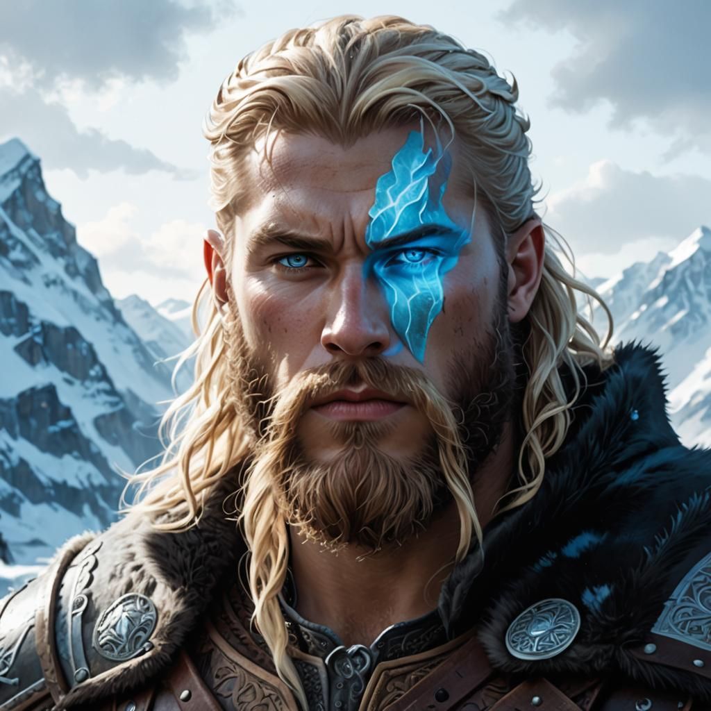 Viking Warrior Portrait in High Fantasy Style