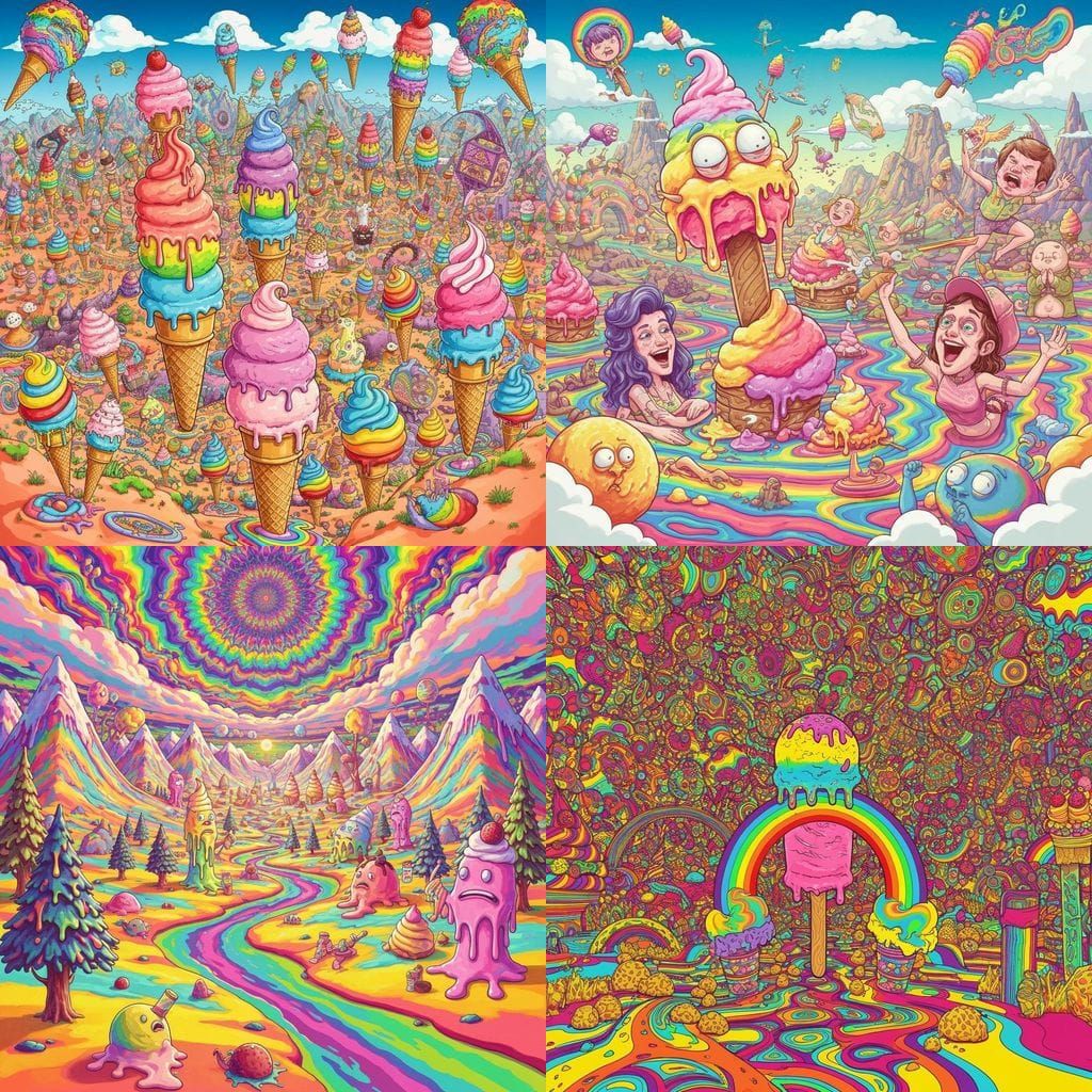 Psychedelic Ice Cream Valhalla Rainbow Trip