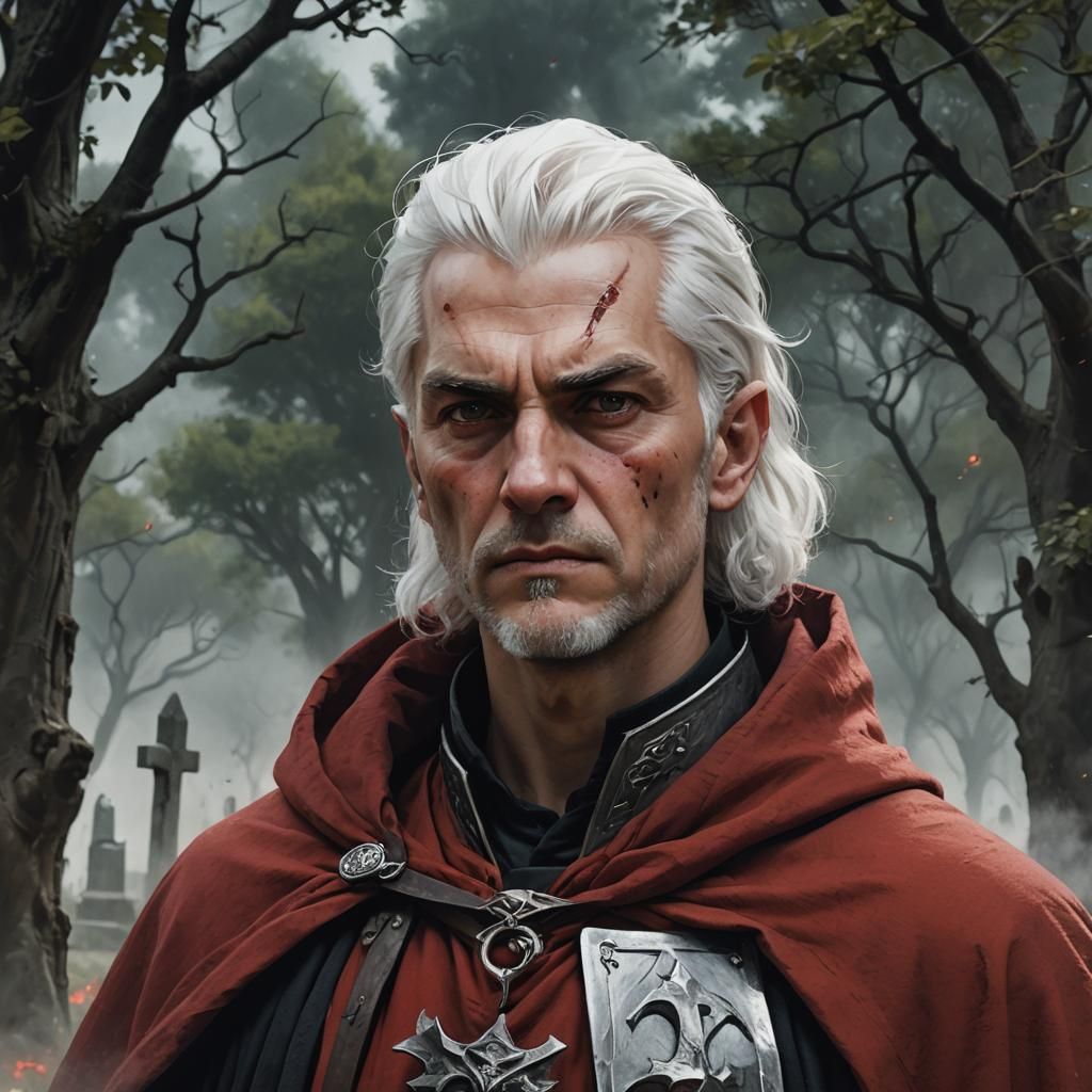 Angry Wizard Portrait in Oil Paint Style