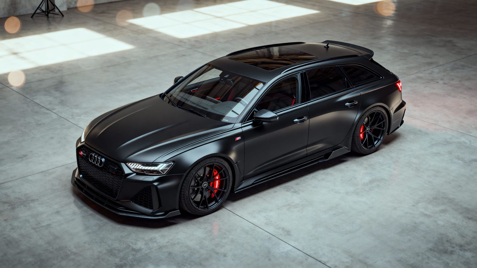 Customized 2025 Audi RS6 Avant in Satin Black with Red Accen...