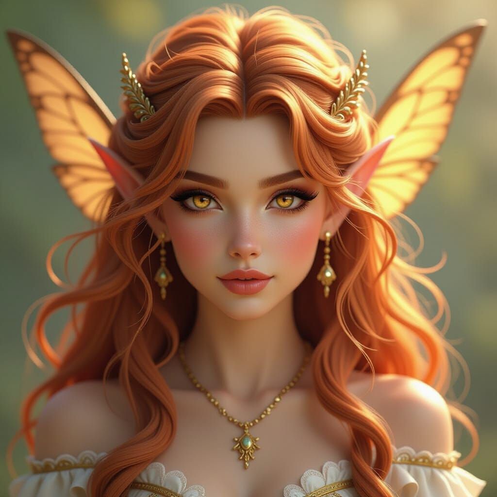 Majestic Lion-Inspired Fairy in Detailed Matte Painting Styl...