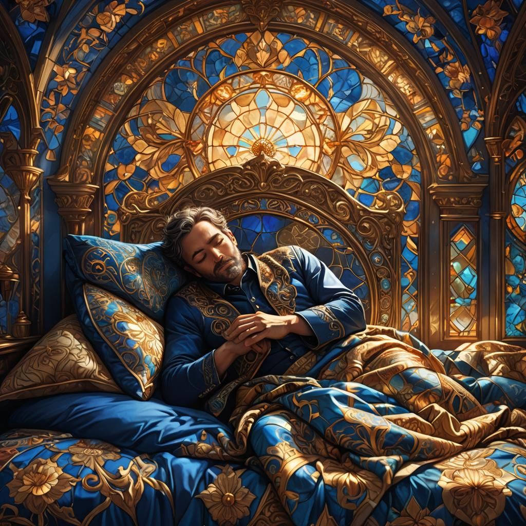 Ornate Bed in Fantasy Concept Art Style