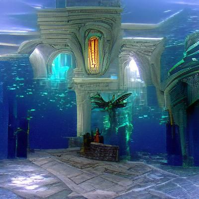 Sanctuary in Atlantis: An AI Generated Image
