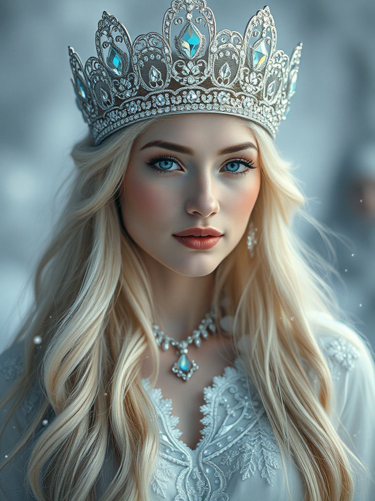 Ethereal Snow Queen with Diamond Crown