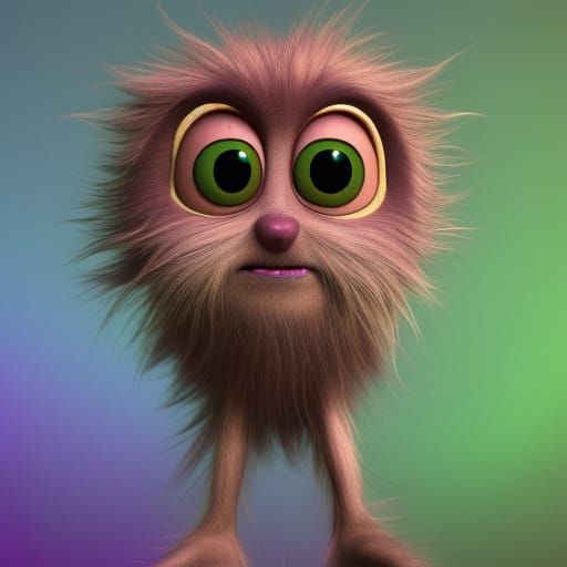 Adorable Hairy Creature in Detailed 3D Digital Art