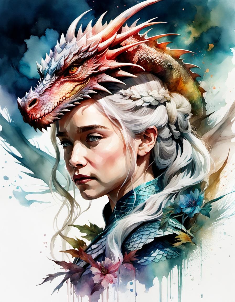 Daenerys Targaryen | aquarelle (Crystal Clear XL)