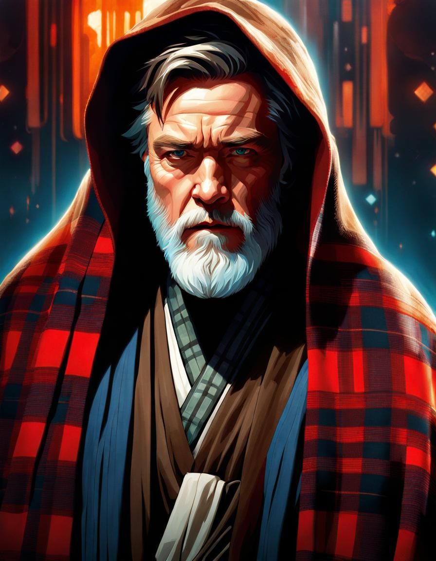 Obi-Wan Kenobi in Plaid: Borderland Fantasycore Art