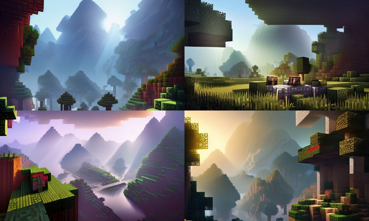 Hyperrealistic Minecraft Landscape Concept Art