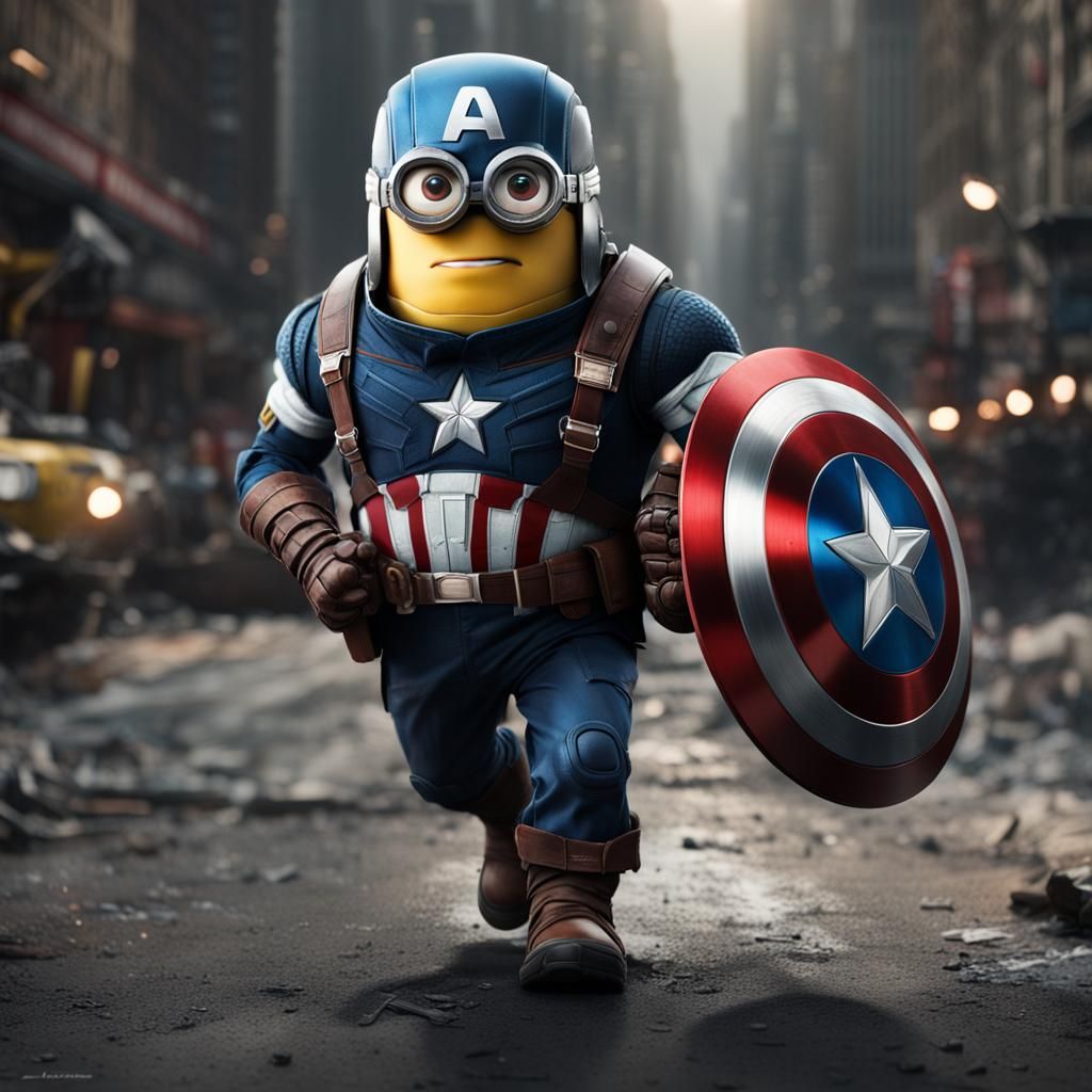 Captain America Minion: Epic Digital Matte Painting