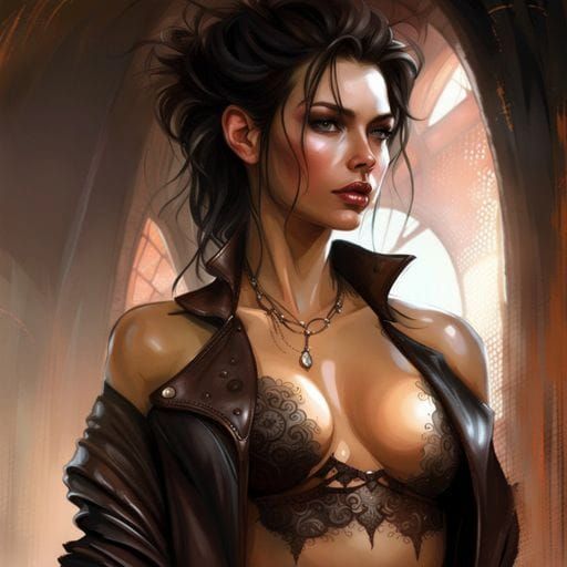 Beautiful Girl with Stunning Features in Fantasy Art Style