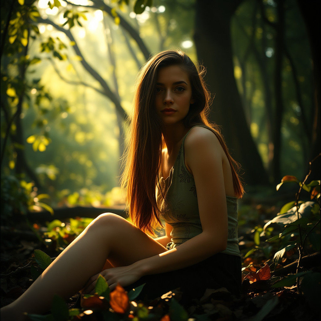 Mystical Forest Woman: Cinematic Film Still