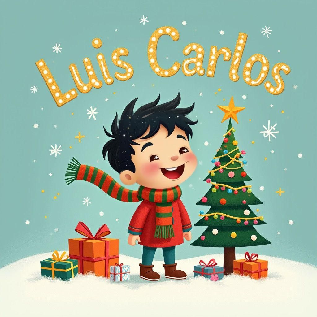 Festive Christmas Logo Design with Cartoon Elements