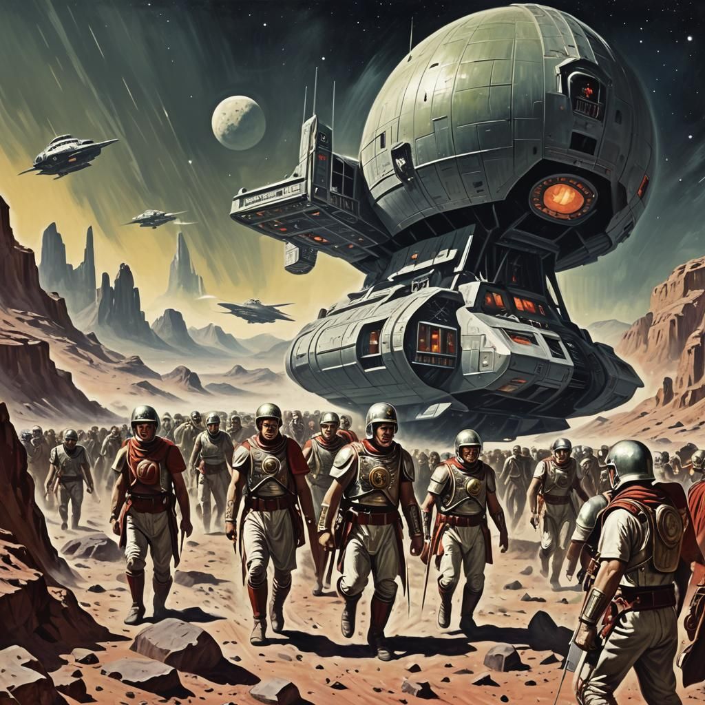 Romans Conquer New World in Sci-Fi Pulp Art