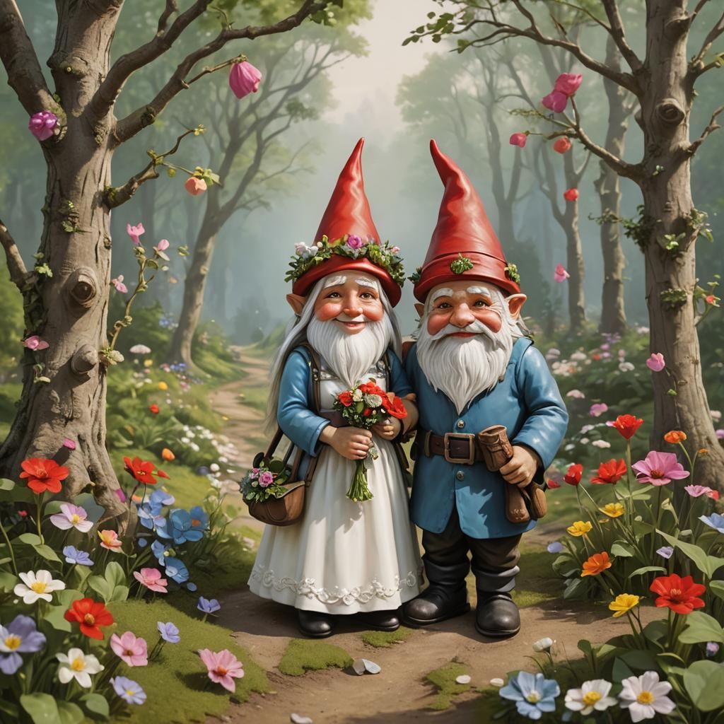 Gnome Wedding Ceremony in Whimsical Style