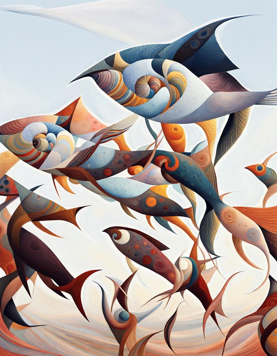 Abstract Art with Cosmic Light and Dreamy Shapes