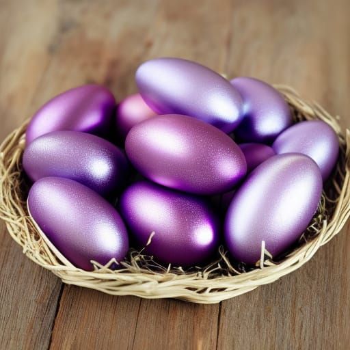 Sparkling Purple Eggs: A Vibrant AI Creation