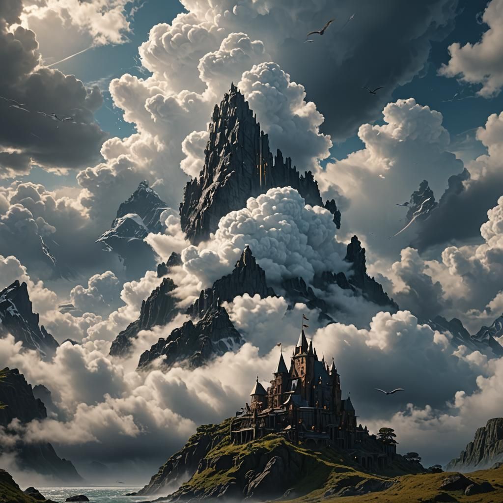 Epic Cloud Penguin in Digital Matte Painting