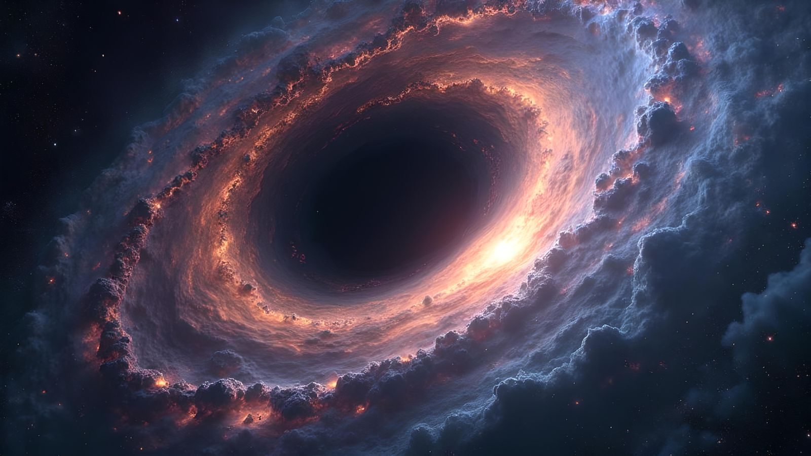 Black Hole's Gravity Warps Space in Digital Art