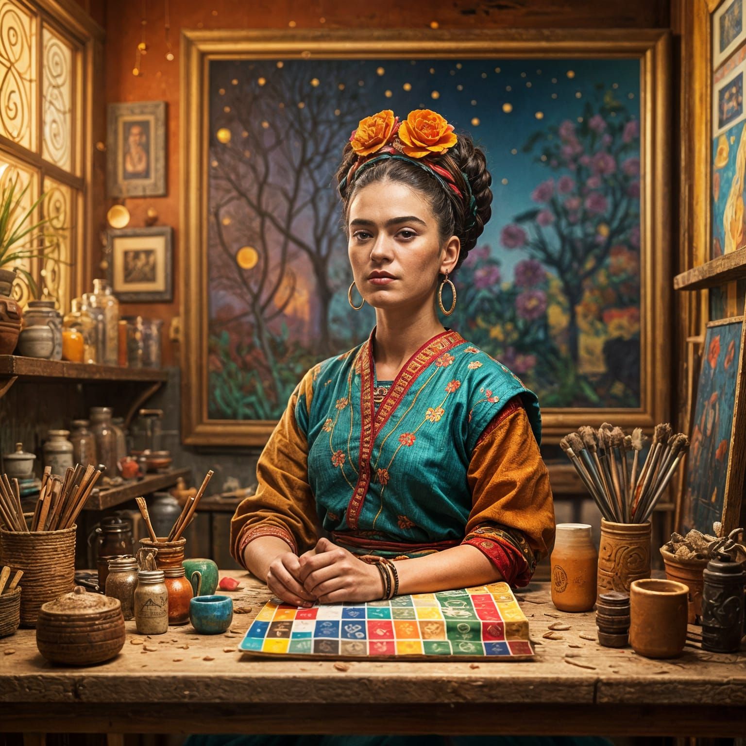 Frida Kahlo as the Greatest Painter of Her Time in Vibrant B...