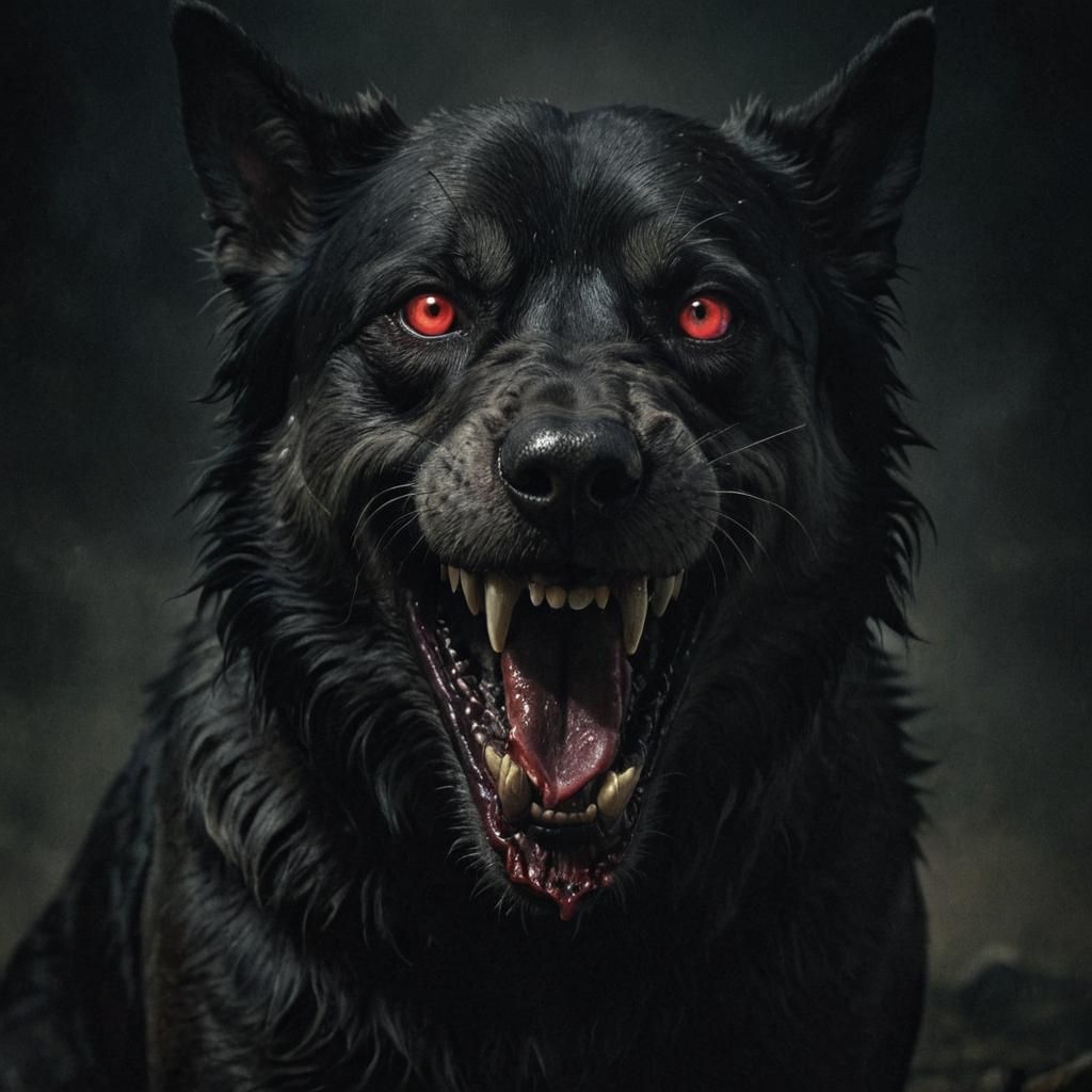 Gothic Horror Attack Dog Close-up