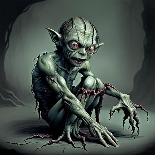 Murder's stain, a burden deep,
The Ring took root, its hold did creep.
Smeagol transformed, his spirit wan,
Into Gollum,...