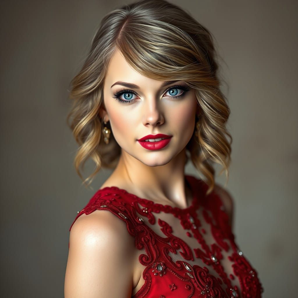 Elegant Evening Portrait in Art Nouveau Style