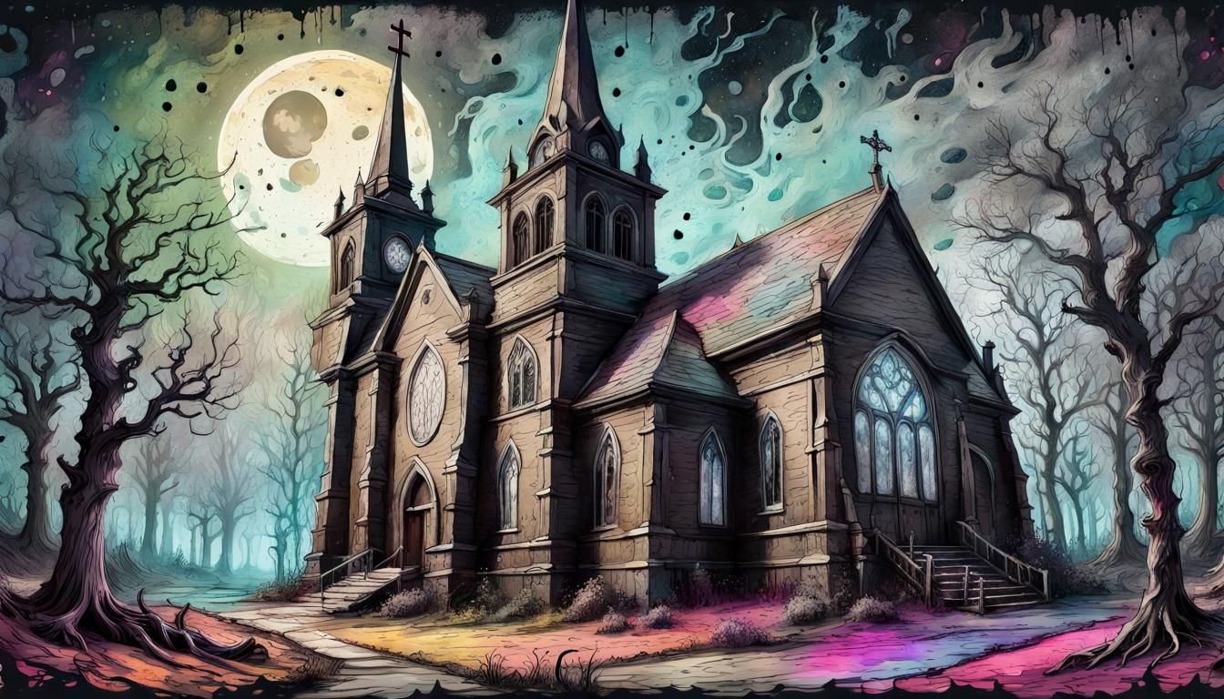 Eldritch Horror in Whispering Woods: Digital Painting