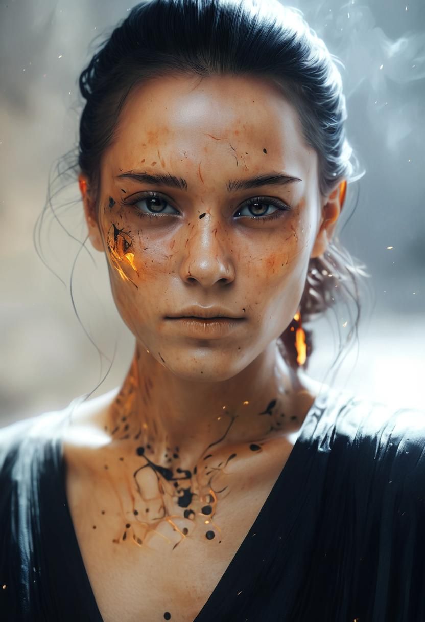 Woman Portrait: Hyperdetailed Concept Art with Dynamic Light...