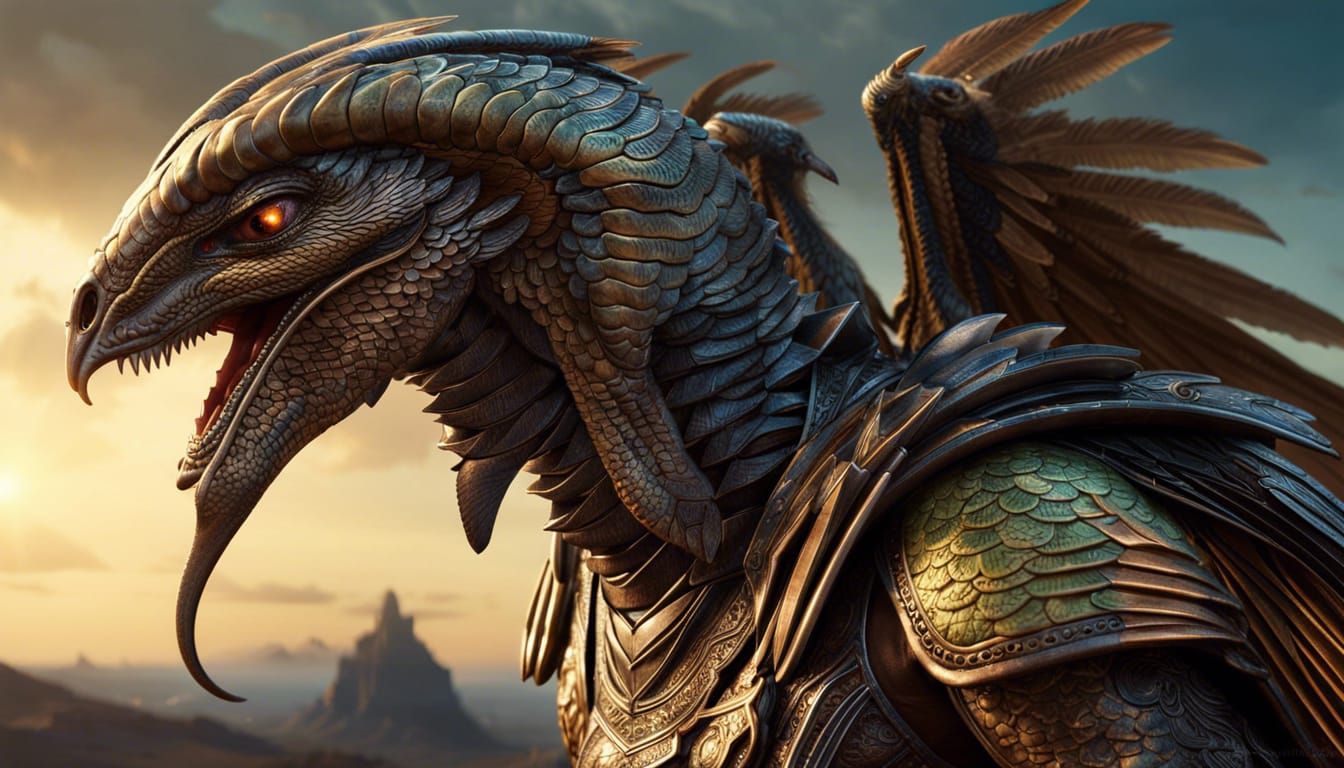 Detailed Alien Reptilian with Leathery Wings