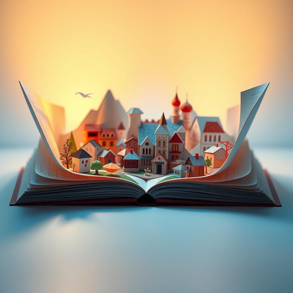 Origami Book Opens to Reveal Paper Town