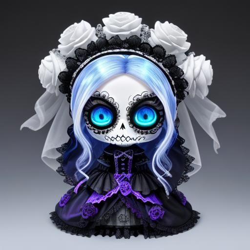 Ghost in Día de Muertos Style with Cemetery Backdrop