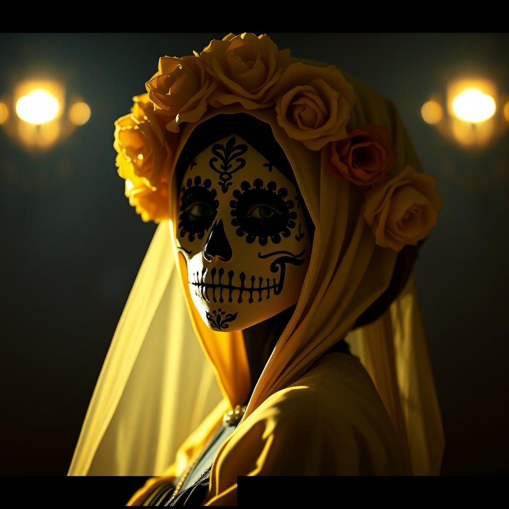 Mexican Sugar Skull Girl in Digital Fine Art