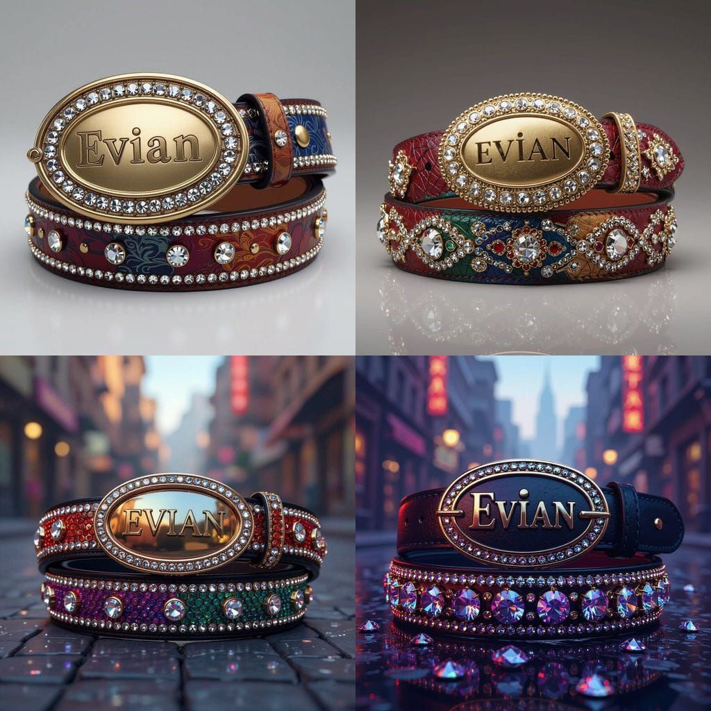 Streetwear Belt Design with Rhinestone Strap