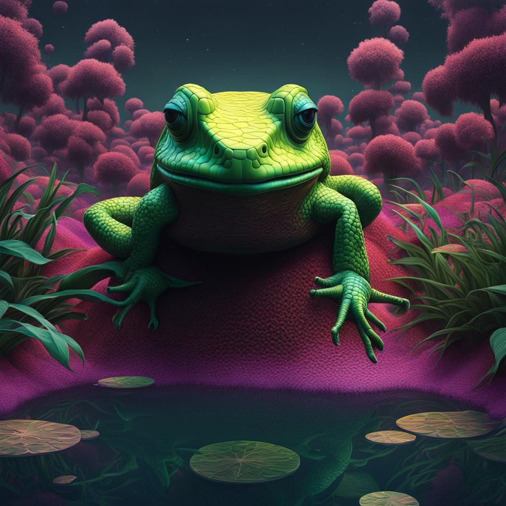 Surreal Amphibian Cyberpunk Horror in Cinema 4D