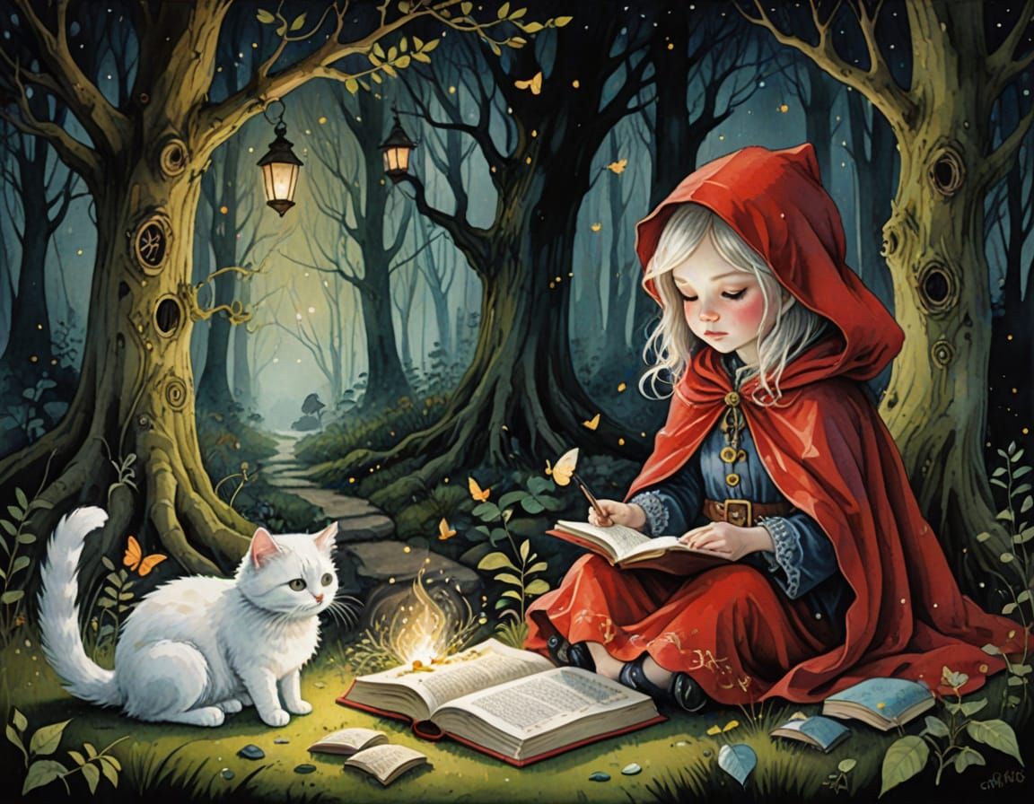 Whimsical Girl Discovers Magic in Enchanted Forest