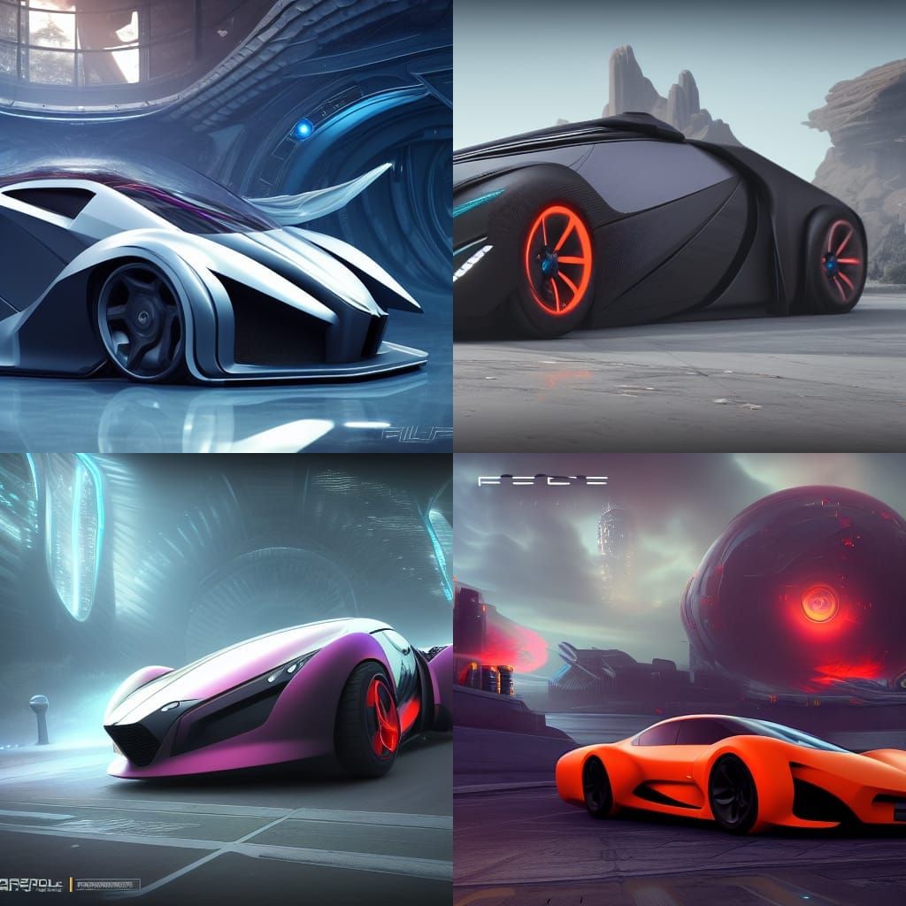 Futuristic Car in Detailed Matte Painting