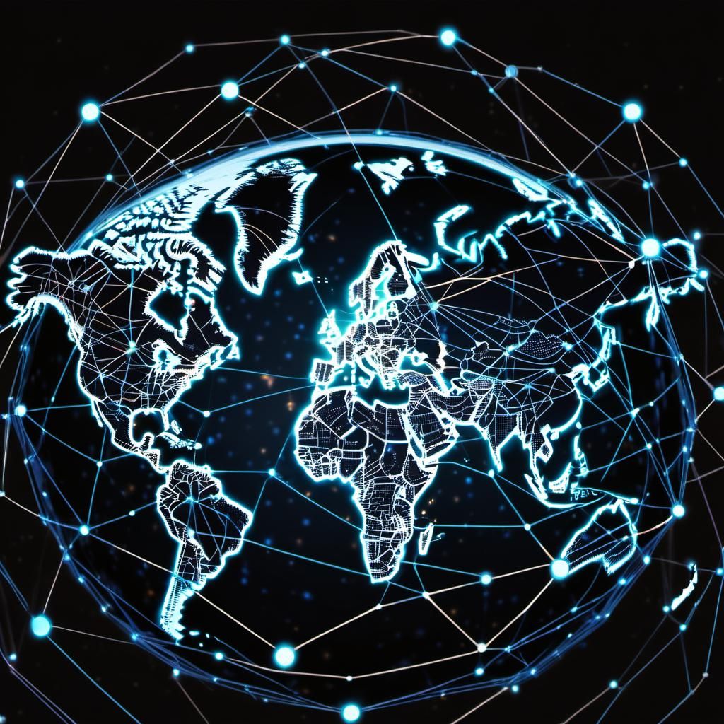 An image showing how the internet connects the world**Descri...