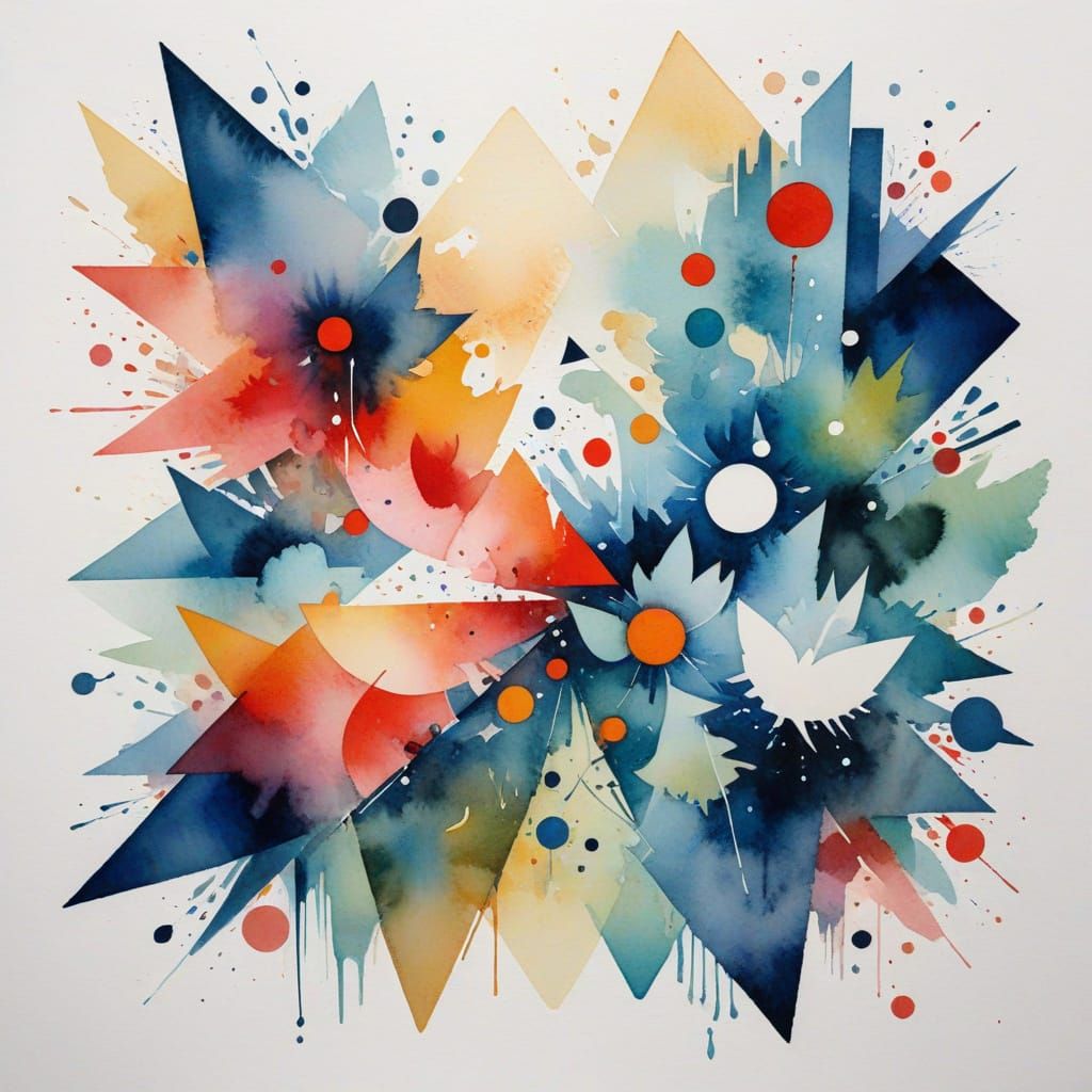 Watercolor Painting in Style of Hennerts, Ciesnik and Klee