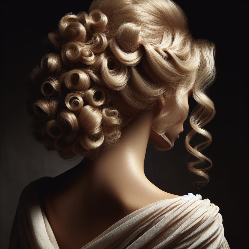 Grecian Inspired Blonde Curly Updo Hairstyle