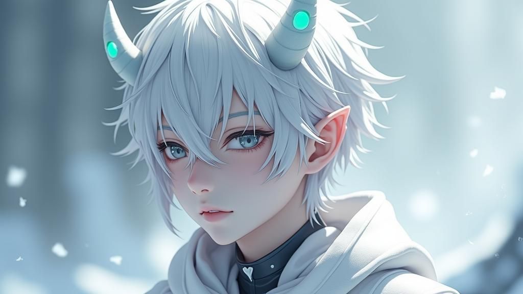 Icy Demon: 3D Anime Art Inspired by WLOP