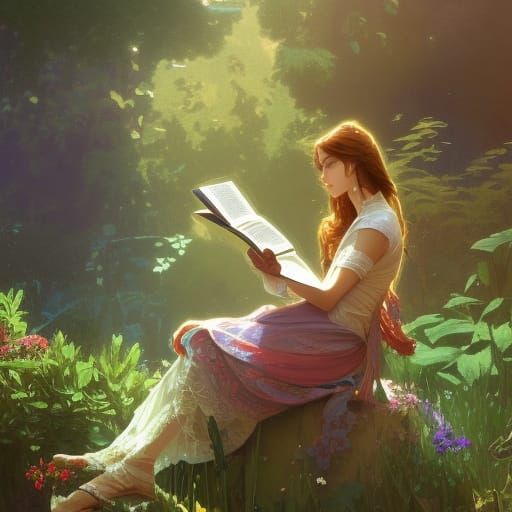 Gardening Scene in Hyperdetailed Digital Art