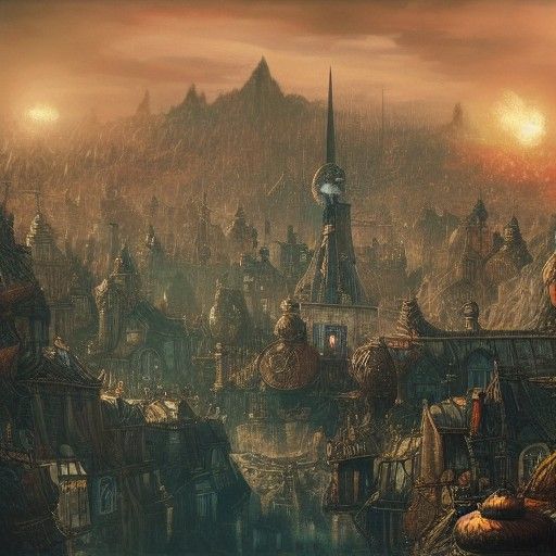 Hand Grenade Pins Explode in a Fantasy Matte Painting