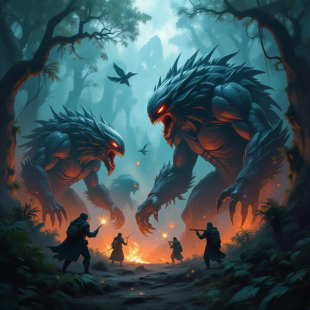 Epic Battle: Nightmare Creatures vs Enchanted Forest