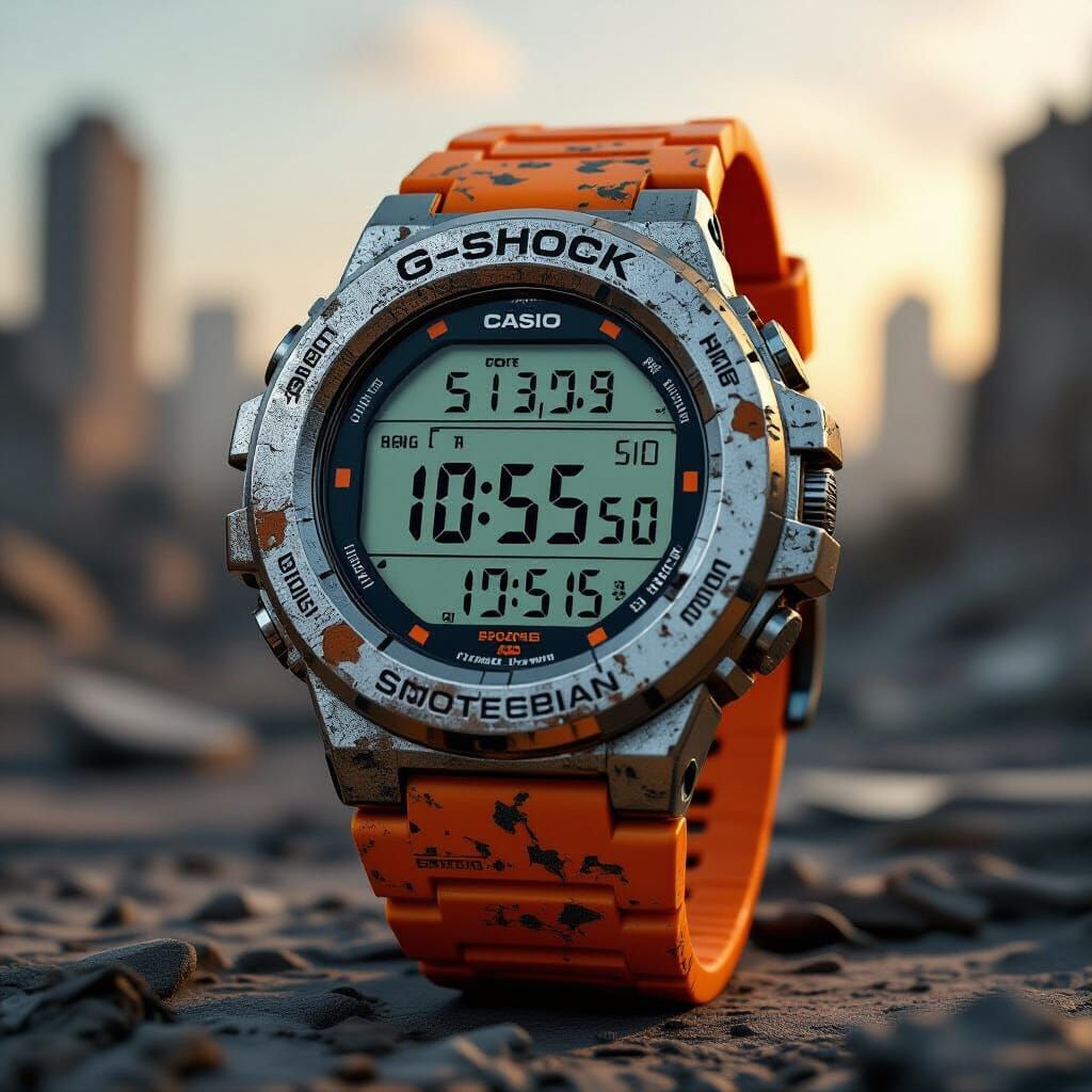 Apocalyptic G-Shock Watch in Industrial Style